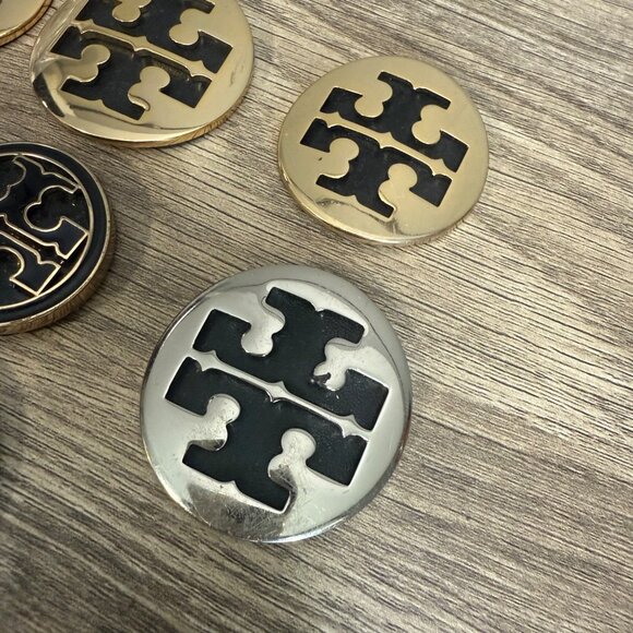 Lot of 11 Tory Burch Gold & Silver Metal Replacement Button Medallions Upcycle - Picture 6 of 7